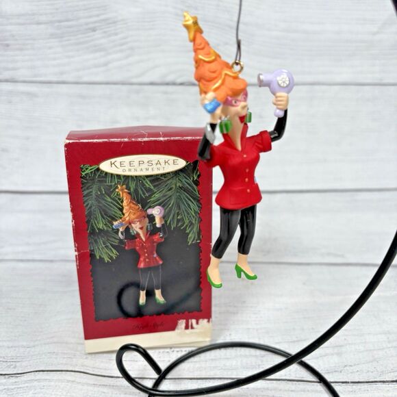 VTG 1996 Hallmark Keepsake Christmas Ornament HIGH STYLE Hair Dresser with Box - Picture 1 of 4